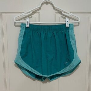 Nike Women's Tempo Lined Dri-fit Running Shorts Dk/lt Teal Green size medium
